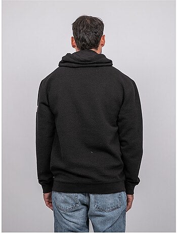 Felpa con cappuccio tinta unita in maglia waffle werone