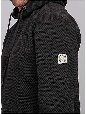 Felpa con cappuccio tinta unita in maglia waffle werone