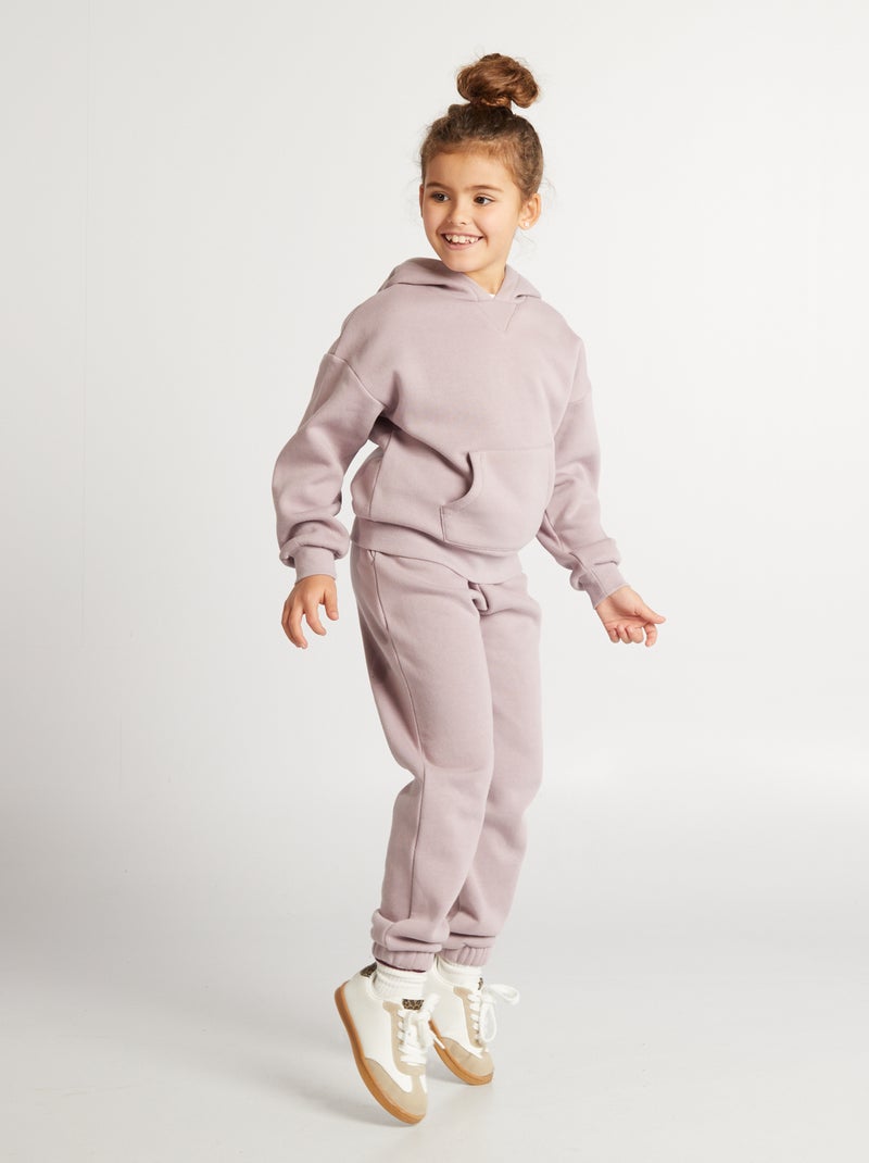 Felpa con cappuccio tinta unita VIOLA - Kiabi