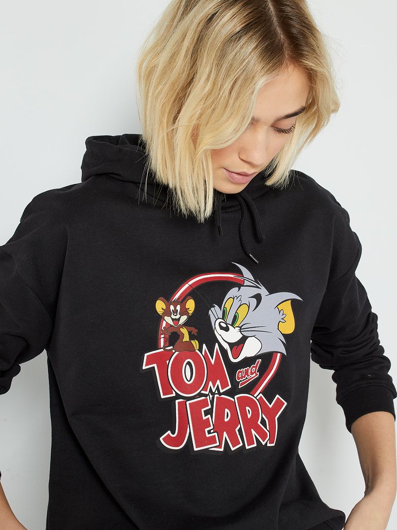 Felpa con cappuccio 'Tom & Jerry' Nero - Kiabi