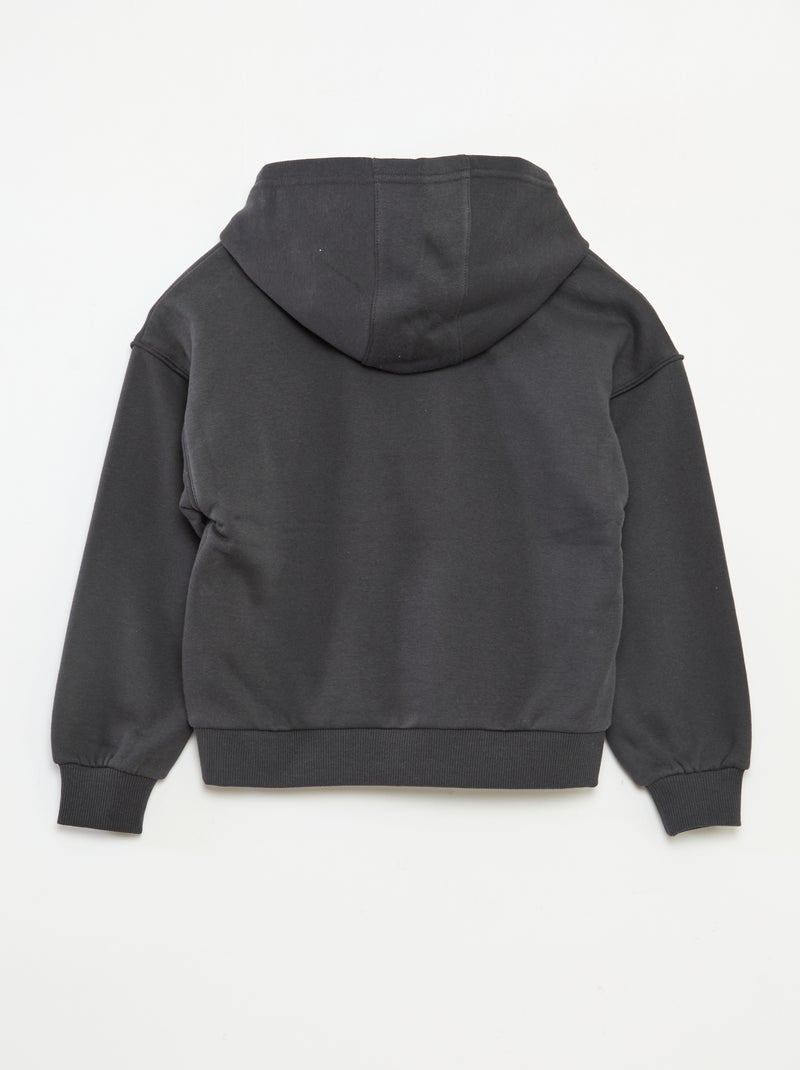 Felpa con cappuccio 'Universal' 'Wicked' in cotone tinta unita Nero - Kiabi
