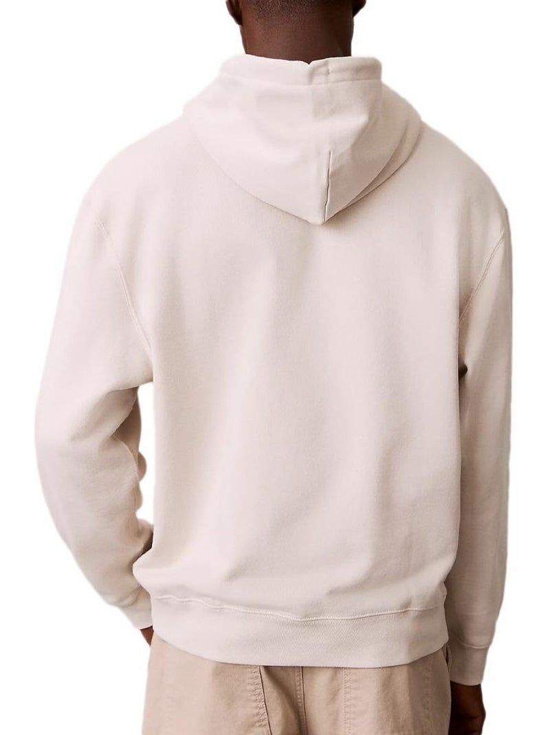 Felpa con Cappuccio Uomo Calvin Klein Jeans Ecru - Kiabi