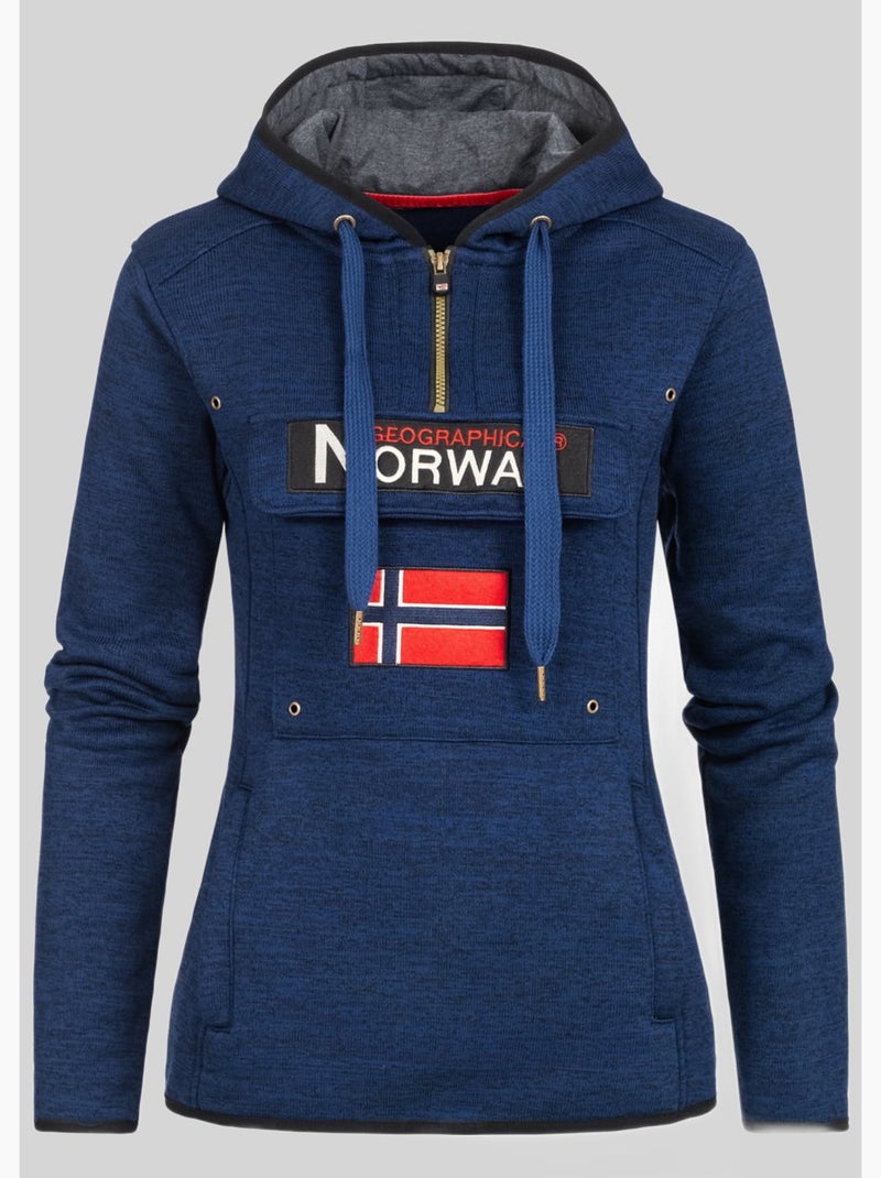 Felpa con cappuccio upclassica – geographical norway Blu marino - Kiabi
