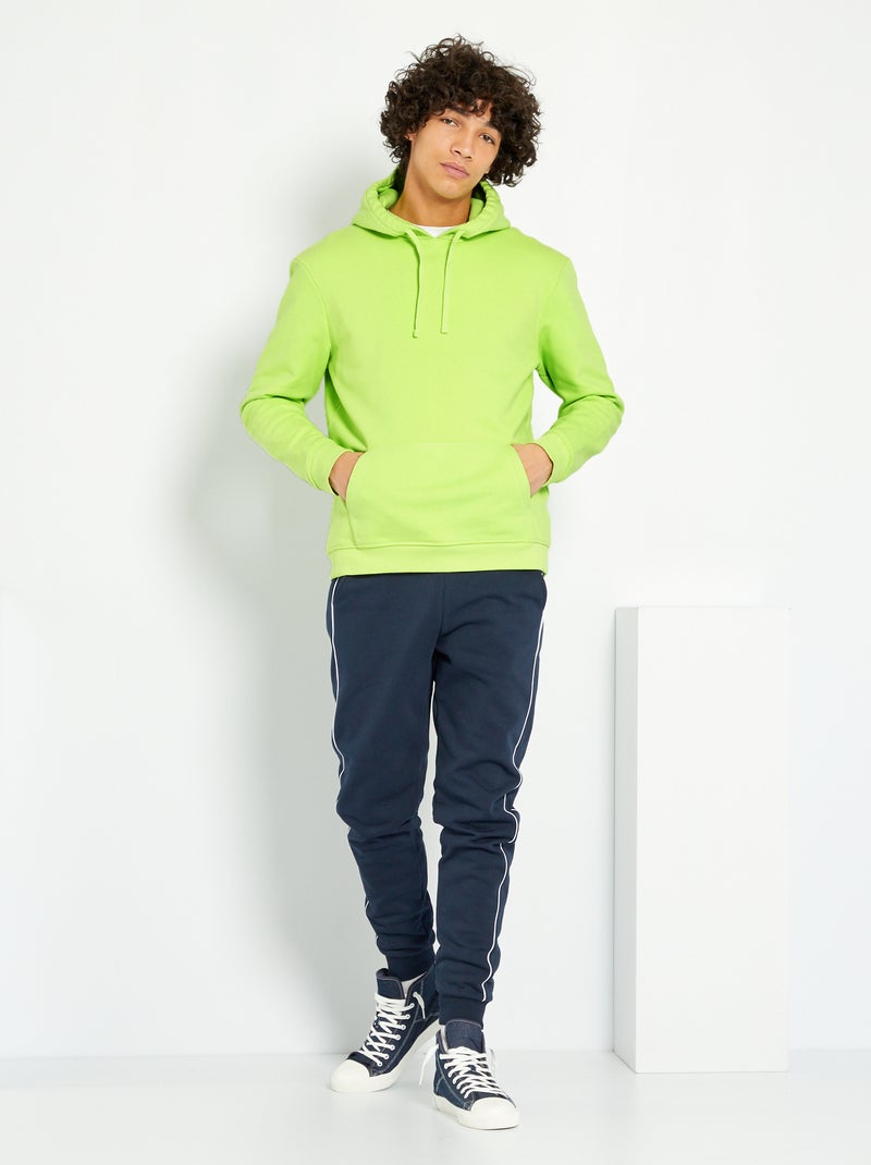 Felpa con cappuccio verde fluorescente - Kiabi