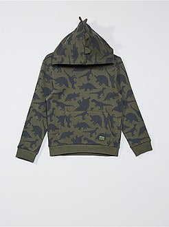 Felpa con cappuccio vivacizzata da un 'dinosauro' - Kiabi