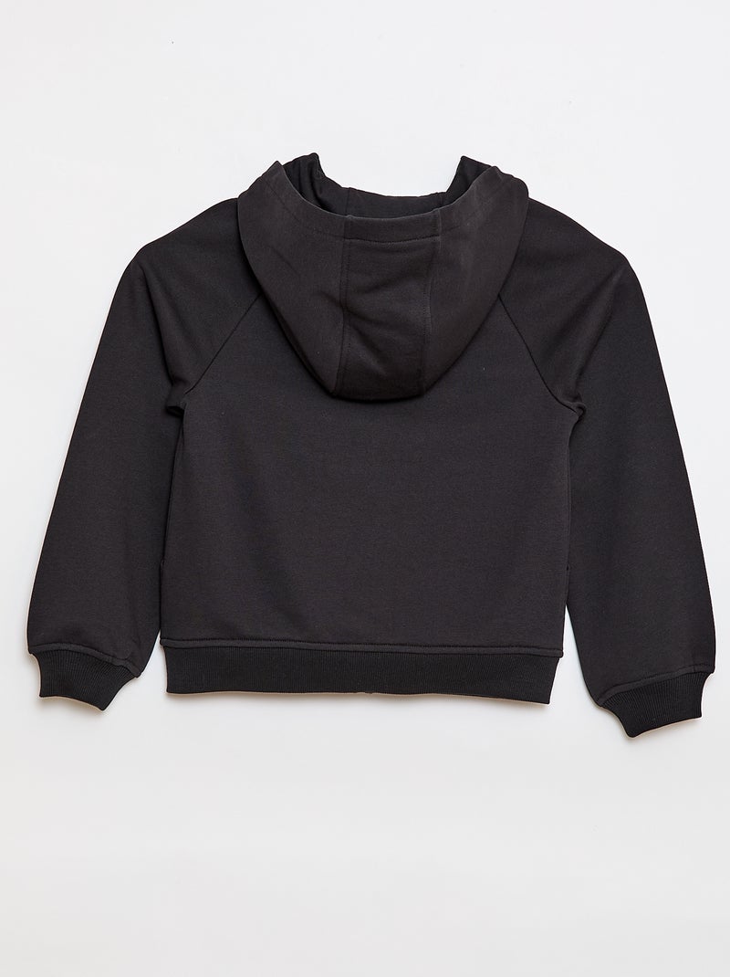 Felpa con cappuccio zippata - Collezione facile da indossare Nero - Kiabi