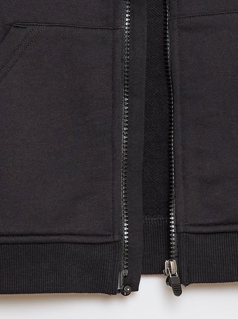Felpa con cappuccio zippata - Collezione facile da indossare Nero - Kiabi
