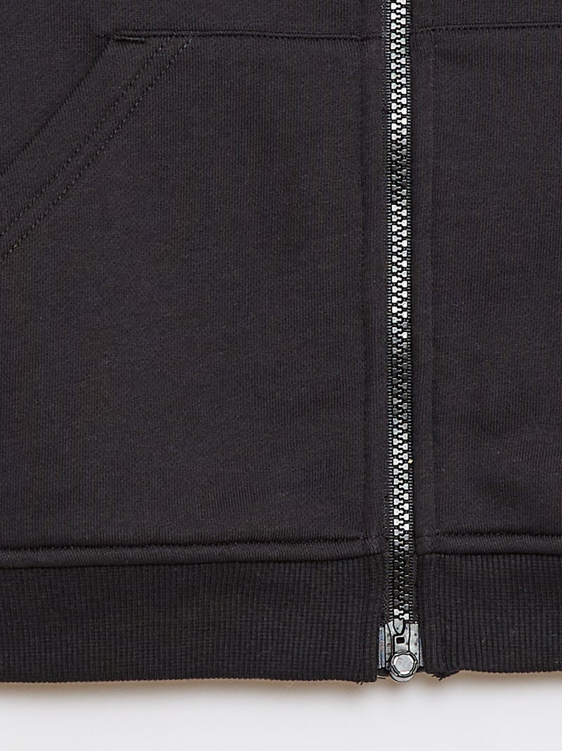 Felpa con cappuccio zippata - Collezione facile da indossare Nero - Kiabi