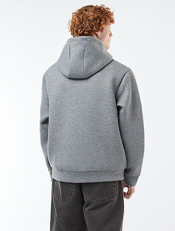 Felpa con cappuccio zippata foderata effetto montone