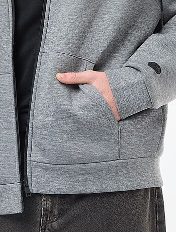 Felpa con cappuccio zippata foderata effetto montone