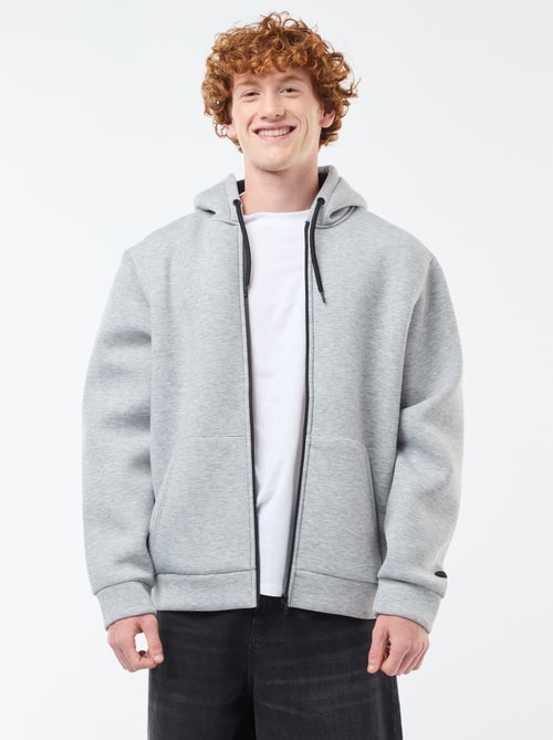 Felpa con cappuccio zippata foderata effetto montone - Kiabi