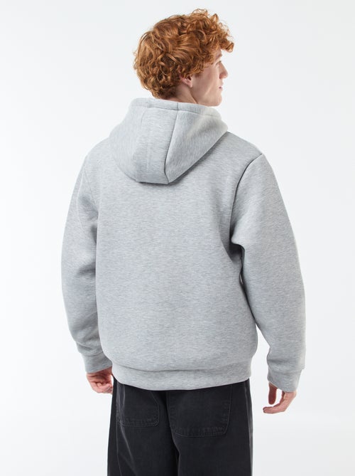 Felpa con cappuccio zippata foderata effetto montone - Kiabi