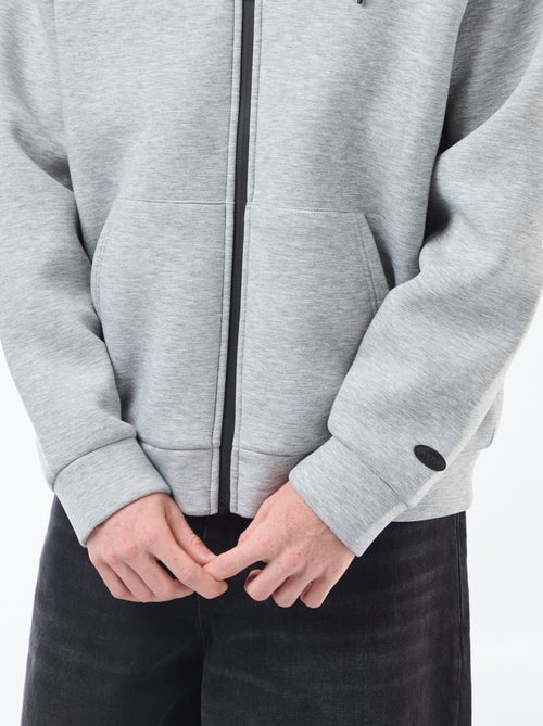 Felpa con cappuccio zippata foderata effetto montone - Kiabi