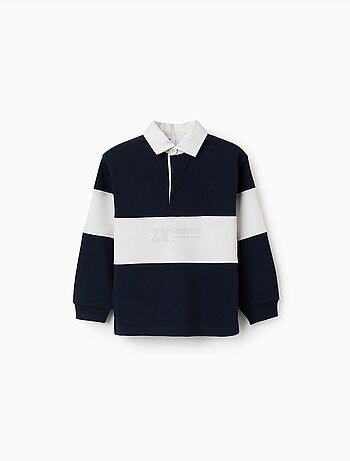 Felpa con colletto polo e colour block