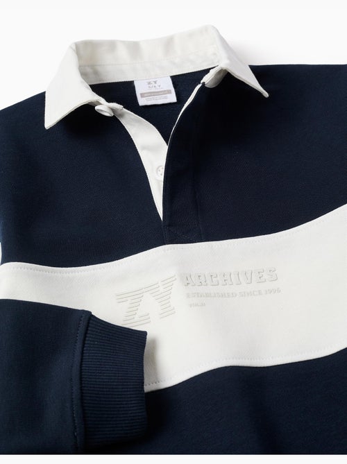 Felpa con colletto polo e colour block - Kiabi