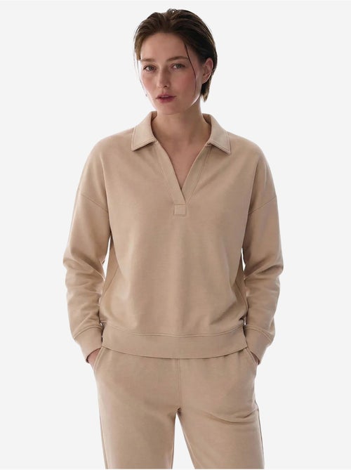 Felpa con colletto polo in modal penti - Kiabi Felpa con colletto polo in modal penti - Kiabi