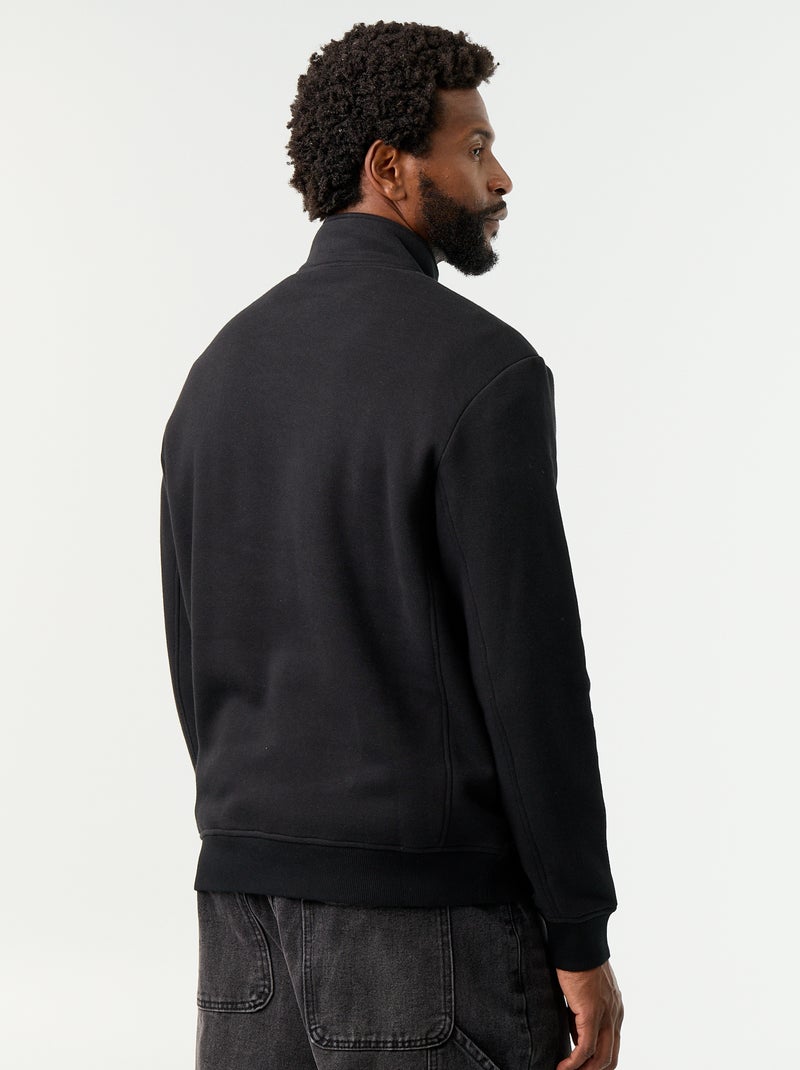 Felpa con collo a zip Nero - Kiabi
