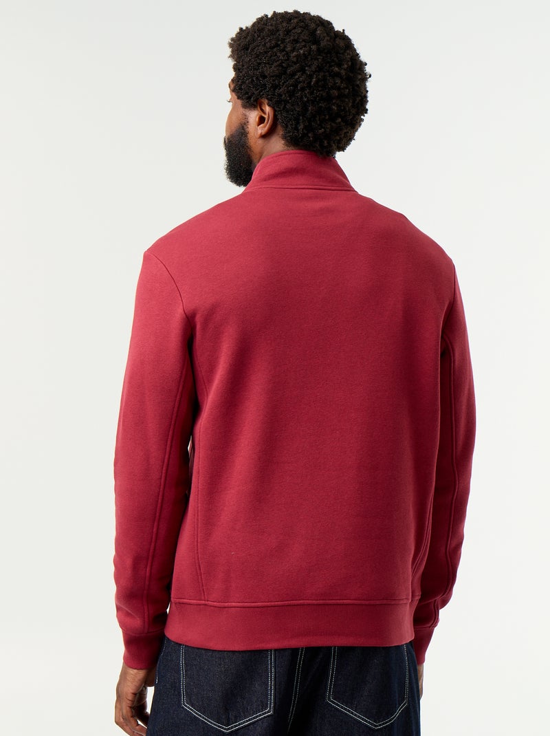 Felpa con collo a zip Rosso - Kiabi