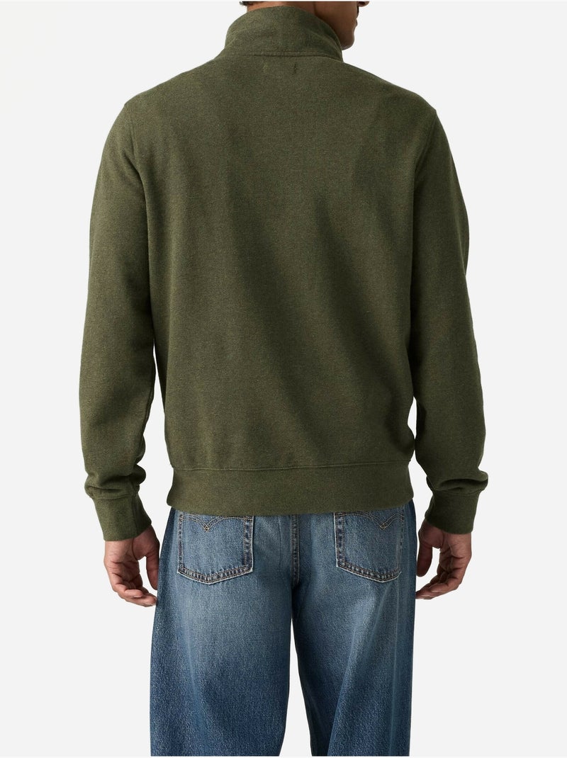 Felpa con collo alto e cerniera - levi's Verde - Kiabi