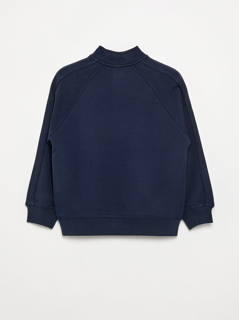 Felpa con collo alto e zip Blu - Kiabi