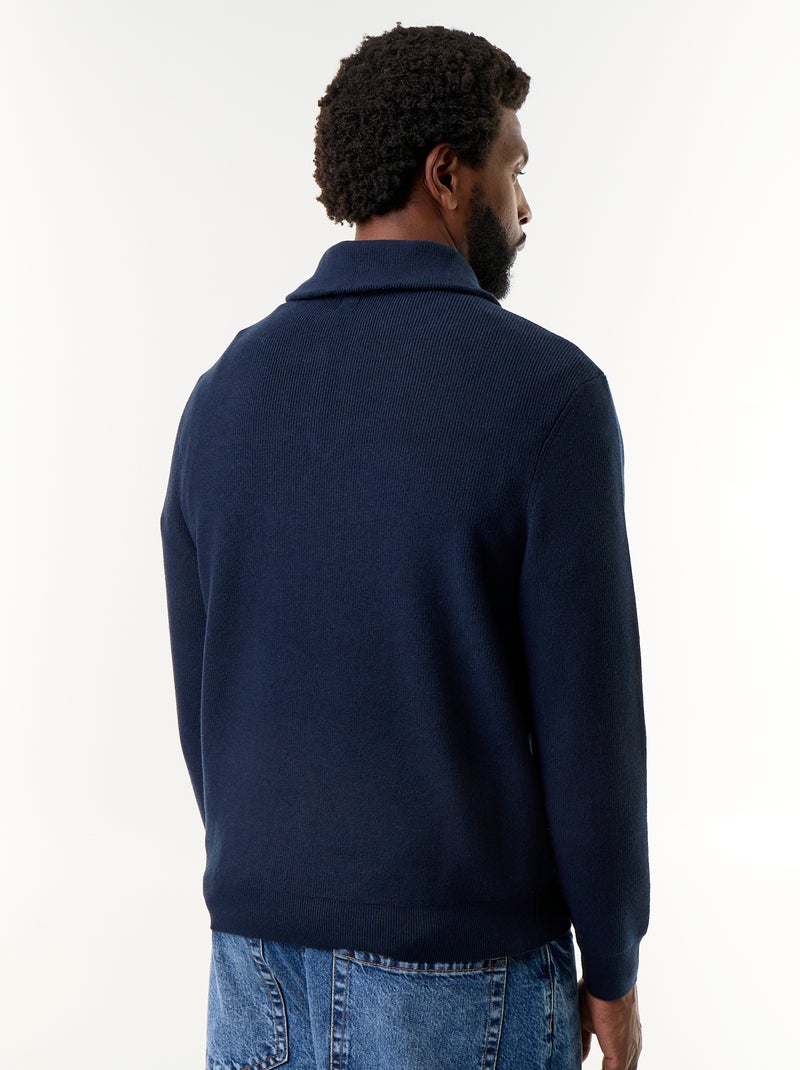 Felpa con collo alto e zip Blu - Kiabi