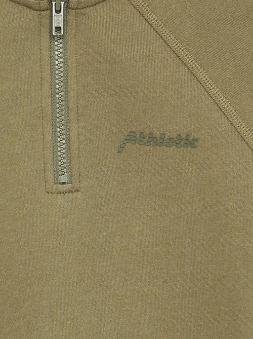 Felpa con collo alto e zip - Kiabi