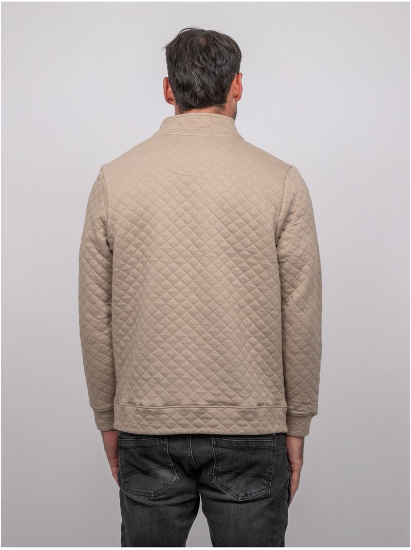 Felpa con collo alto e zip woribou Beige - Kiabi