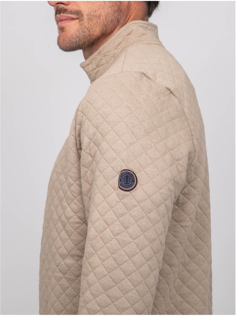 Felpa con collo alto e zip woribou Beige - Kiabi
