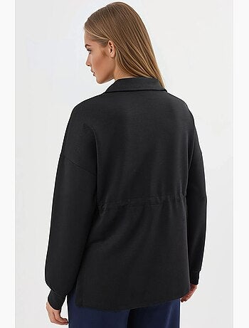Felpa con collo con zip e vita regolabile busem