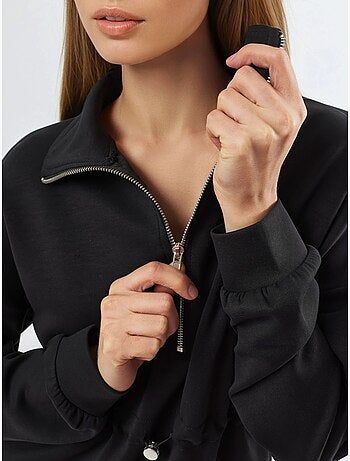 Felpa con collo con zip e vita regolabile busem