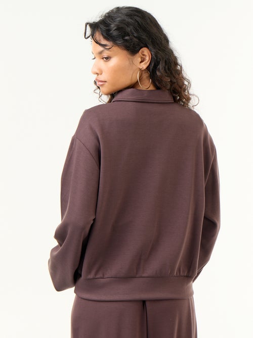 Felpa con collo polo abbottonato - Kiabi