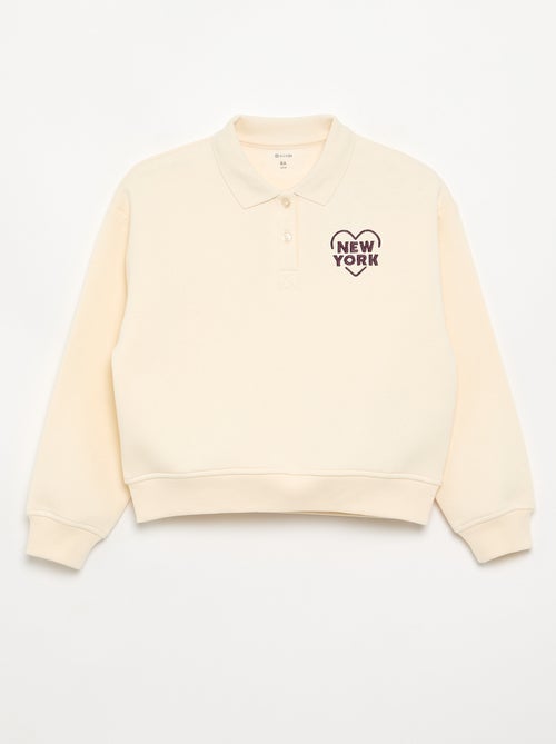 Felpa con collo polo - Kiabi