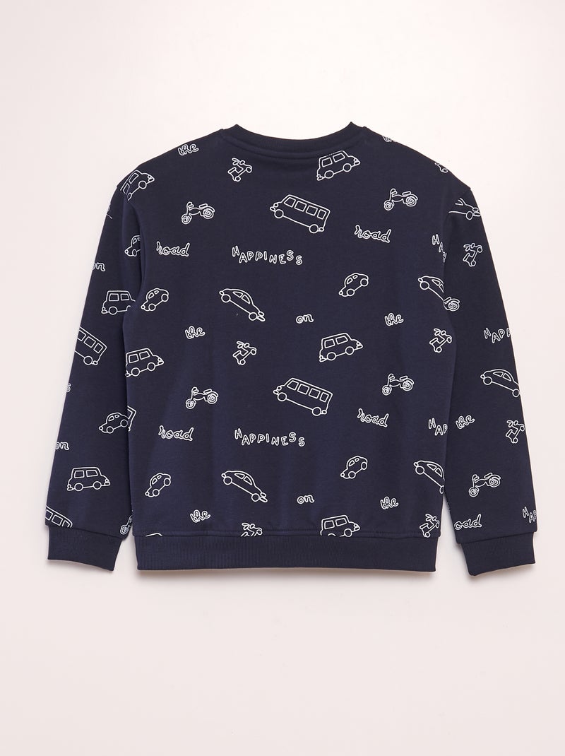 Felpa con collo serafino BLU - Kiabi