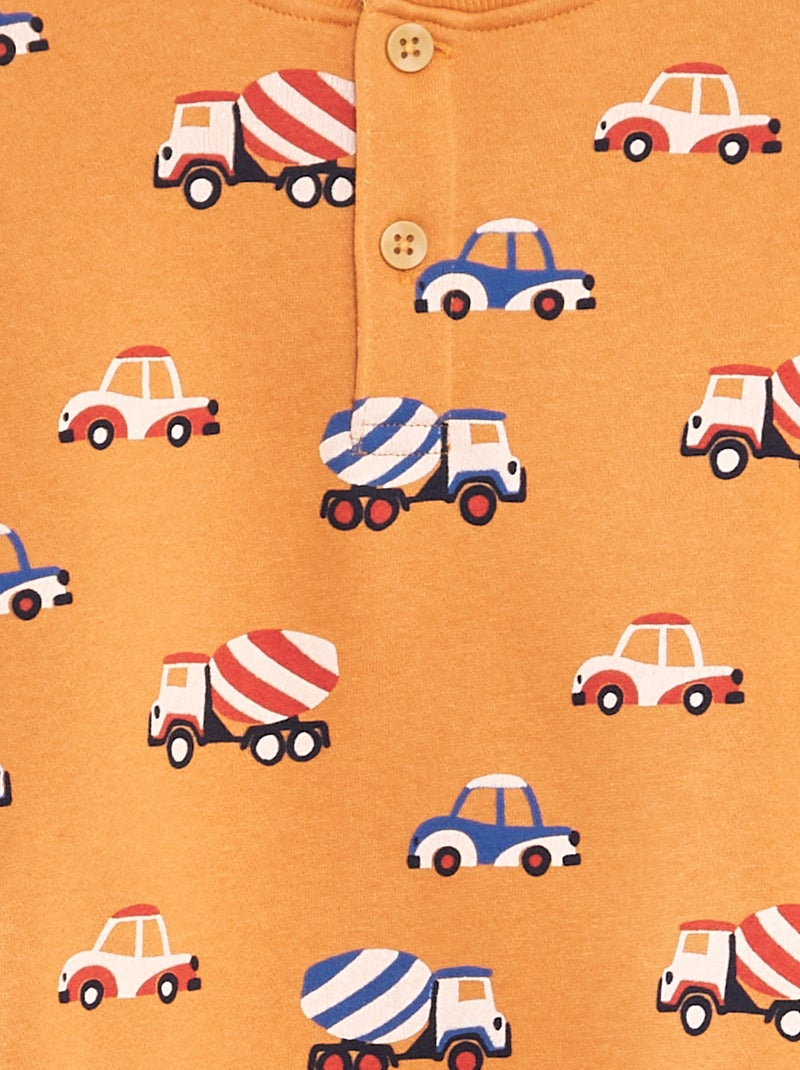 Felpa con collo serafino GIALLO - Kiabi