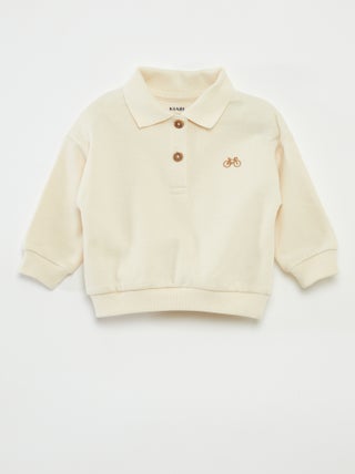 Felpa con collo stile polo