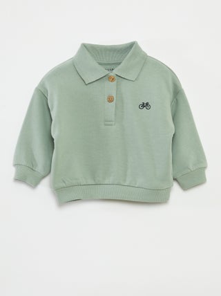 Felpa con collo stile polo