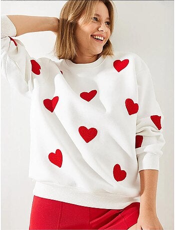 Felpa con cuore ricamato lucci