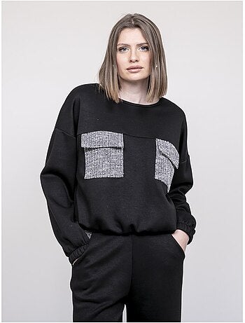 Felpa con dettagli tweed YSEULT