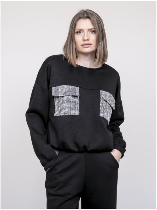 Felpa con dettagli tweed YSEULT - Kiabi