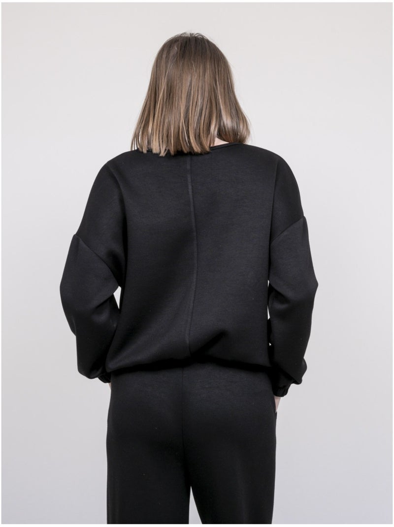 Felpa con dettagli tweed YSEULT Nero - Kiabi