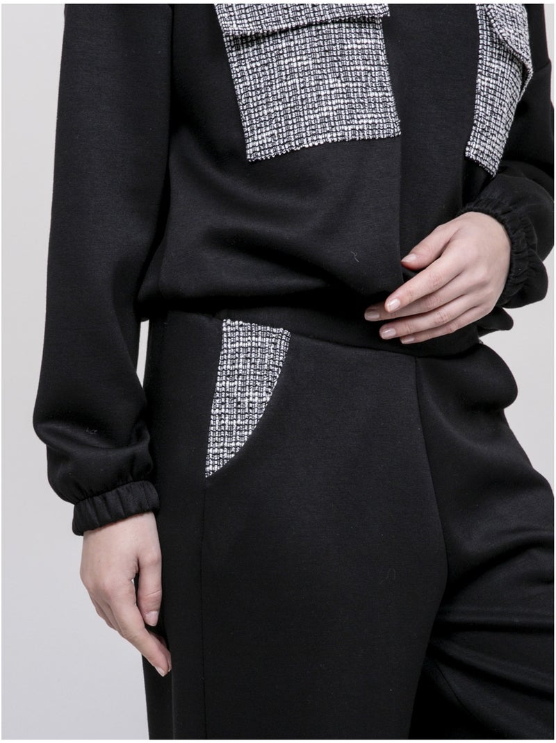 Felpa con dettagli tweed YSEULT Nero - Kiabi