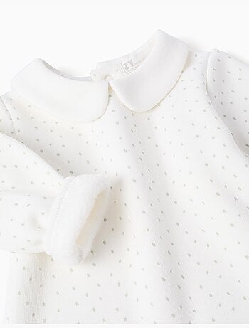 Felpa con fodera in pile e pois