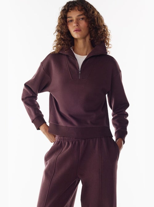 Felpa con mezza zip e interno garzato penti - Kiabi Felpa con mezza zip e interno garzato penti - Kiabi