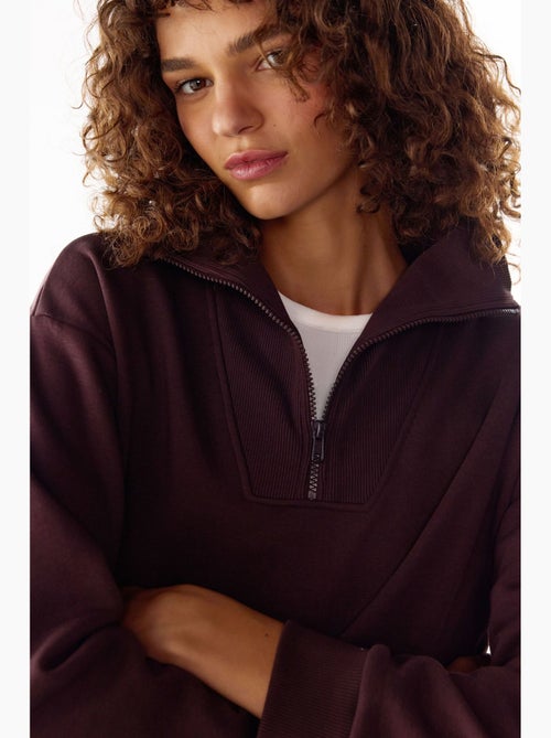 Felpa con mezza zip e interno garzato penti - Kiabi Felpa con mezza zip e interno garzato penti - Kiabi