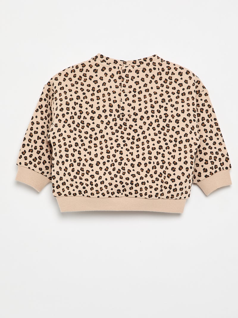 Felpa con motivo Beige - Kiabi