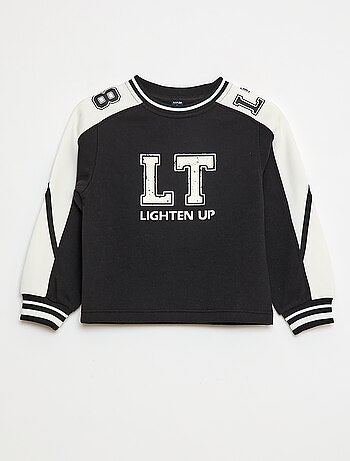 Felpa con motivo bicolore