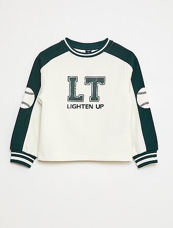 Felpa con motivo bicolore