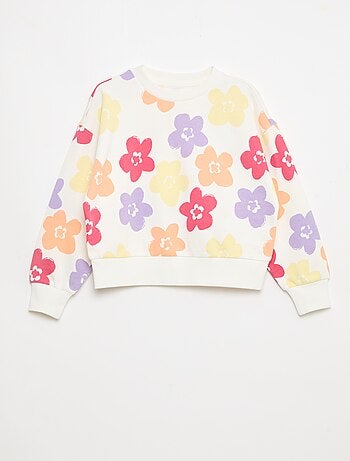 Felpa con motivo e collo rotondo