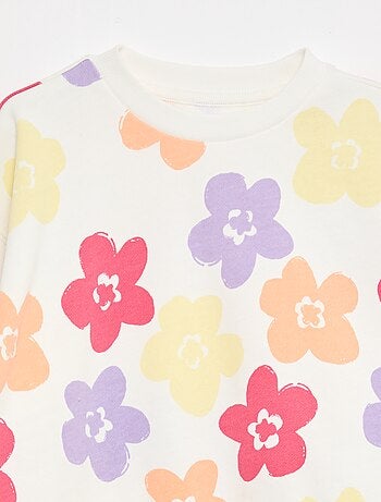 Felpa con motivo e collo rotondo