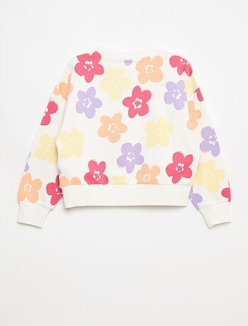 Felpa con motivo e collo rotondo